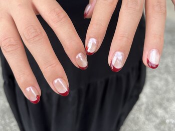 サクノネイル(SAKUNONAIL)/ボルドーフレンチネイル