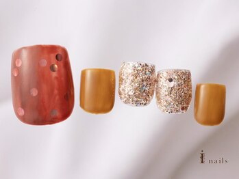 くすみピンクホログラムフット