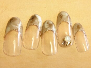 エムネイル(M Nail)/カフェモカフレンチ(スモーキー)