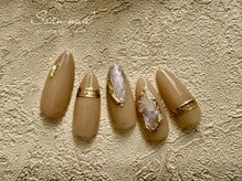 ソアンネイル(Soan nail)/ベージュ×ゴールド