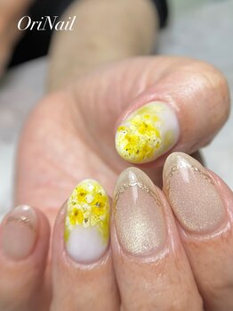 マグネットネイル×ミモザネイル