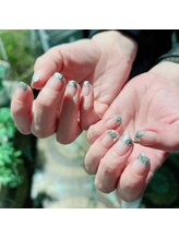 ネイルサロン リスタ(Rista)/ガラスフレンチ シルバー 