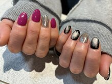 グログラン(Gros-Grain)/ピンク×ブラック