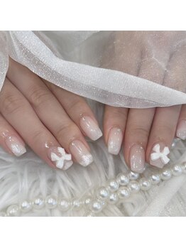 リンドネイル バイ モカ アンド ララ(Lind nail by moca and LaLa)/リボンネイル