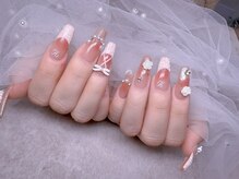 スノーネイルサロン 新宿店(Snow nail salon)/薔薇リボンチークツイード