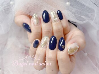 エンジェルネイルサロン(Angel nail salon)/ワンカラーXゴールドミラー