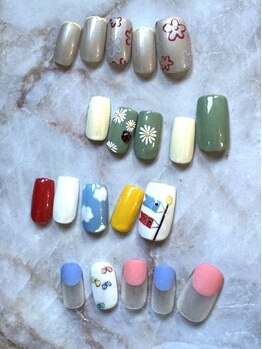 アロハナ(Alohana)の写真/【赤羽駅徒歩4分】安いサロンにはない手描きアートの高技術◎フットとのお揃いネイルもオススメです♪