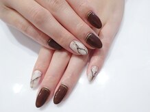ネイル リッチ(Nail Rich)/大理石×ブラウン