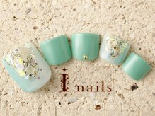アイネイルズ 町田店(I nails)/ミントグリーンシェルFOOT8480円