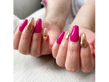 【スカルプ】ピンク×ゴールド!