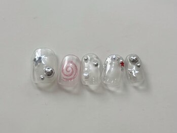 ネイルメゾン 天神店(NAIL MAISON)/星ホロシルバークリア冬¥4550