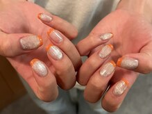 サクノネイル(SAKUNONAIL)/オレンジフレンチマグネット