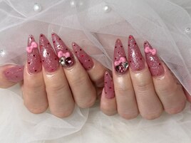 ★リボン×ハートドットネイル★