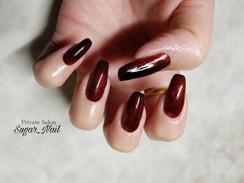 シュガーネイル(sugar nail)/ボルドーマグネットネイル