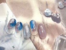 フルールソンネイル(fleur son nail)/8月定額シンプルアート