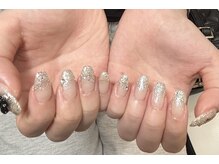 ミアネイル 越谷店(mia nail)/ラメグラデーション＋パーツ追加