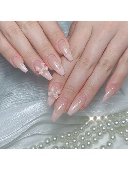 トゥインクネイル 天神(Twink nail)/フレンチリボンデザイン