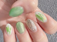 アップネイル/ワンホンネイル　ホイルアート