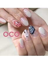 オコネイル ネイルサロンアンドスクール(OCO nail)/paysley. red × navy × beige