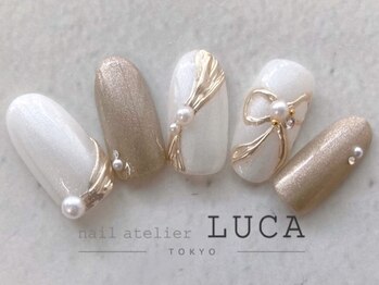 ネイルアトリエルカ(nail atelier LUCA)の写真/ブライダルネイルはガラスフレンチネイル等、トレンドから華やかデザインまで豊富にご用意！