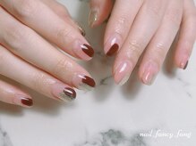 ネイル ファンシーファング(nail_fancy_fang)/秋色　キラキラニュアンスネイル