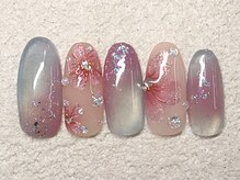 リノ ネイル(Rino nail)/4月の新作804k3さくらと雨