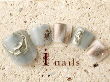 アイネイルズ 町田店(I nails)/ミント凹凸ミラーFOOT 10480円