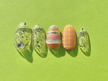ネイルマフィア 渋谷(NAIL MAFIA)/抜け感ボーダーチェック