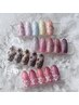 ワンカラー＋【片手1本ずつ】フラワーアート（オフなし）　¥7,150⇒¥6,150