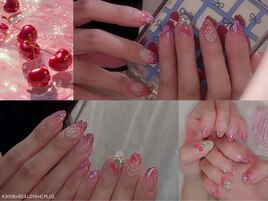 秋色さくらんぼネイル#新大久保