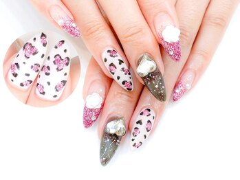 ネイルコレクション ピンク(Nail Collection Pink)/ジェル定額8990★☆ヒョウ柄