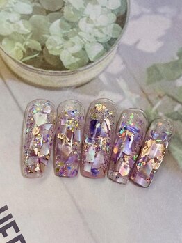 ボガスティーズネイル 鶴見店/クリアベース　シェルネイル