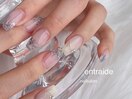 透明感と輝き♪大人っぽネイル
