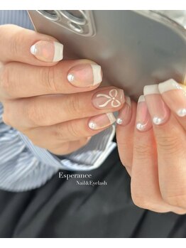 エスペラーンス ネイルの写真/【天王寺】シンプルだからこそ際立つ技術力★選べる【定額デザインコース】流行りのパーツやカラーも豊富◎