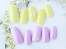 ダッシングディバ 汐留シティセンター店(DASHING DIVA)/春フラワーアート付ワンカラー