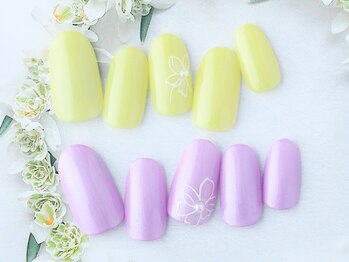 ダッシングディバ 汐留シティセンター店(DASHING DIVA)/春フラワーアート付ワンカラー