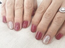 エムスラッシュ ネイル センター北店(M.SLASH)/パラジェル 大人可愛いピンク