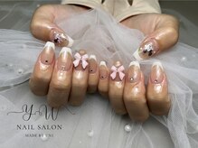 ユーネイル(YW nail)/フレンチ＋パーツ