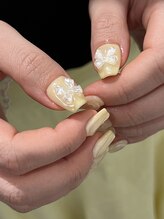 ジュアネイル(jouer nail)/バターイエロー　リボン
