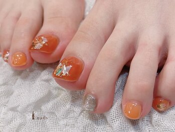 アイネイルズ 渋谷店(I nails)/オレンジニュアンス¥9480