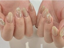 アイネイルズ 渋谷店(I nails)/【Karin.m】ベージュラメ