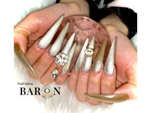 バロン 心斎橋店(BARON)/マグネット×ブラウン☆秋ネイル