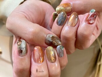 アイネイルズ 渋谷店(I nails)/もやもやミラーネイル¥8980