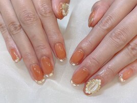 ガラスフレンチ/ワンホンネイル