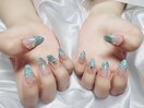 海ネイル　水色マグネット