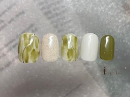 モスグリーンニュアンスネイル