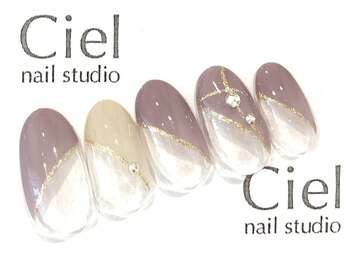 シエルネイルスタジオ 新宮店(Ciel nail studio)/【6980円】ラインアートフレンチ