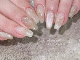 上品オフィスとろみミラーネイル