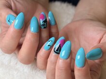 グロスネイル(gloss nail)/ジェルアート／ヤシの木