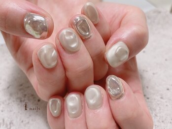 アイネイルズ 渋谷店(I nails)/ミラーおはじき￥9480